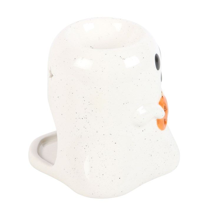 HALLOWEEN Ghost & Pumpkin Oil Burner/Wax Melter - White & Orange