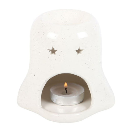 HALLOWEEN Ghost & Pumpkin Oil Burner/Wax Melter - White & Orange