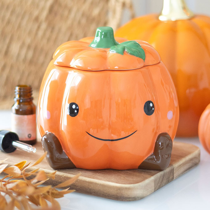 Halloween / Autumn - Cute Smiling Pumpkin - Oil Burner / Wax Melter