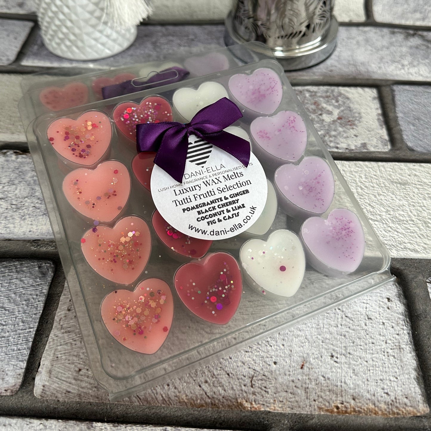 16 Large Heart Luxury Wax Melts - Tutti Frutti Selection