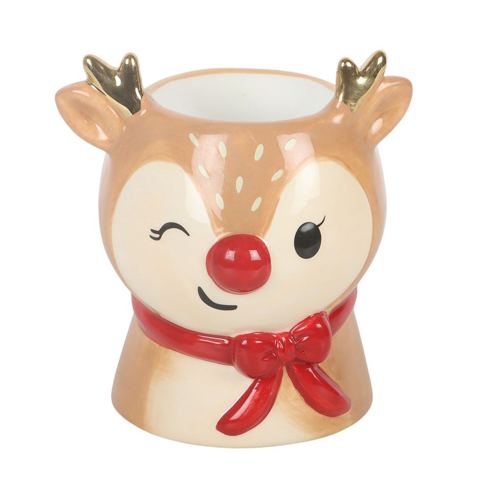 Cute Ruby Reindeer Ceramic - Oil Burner / Wax Melter