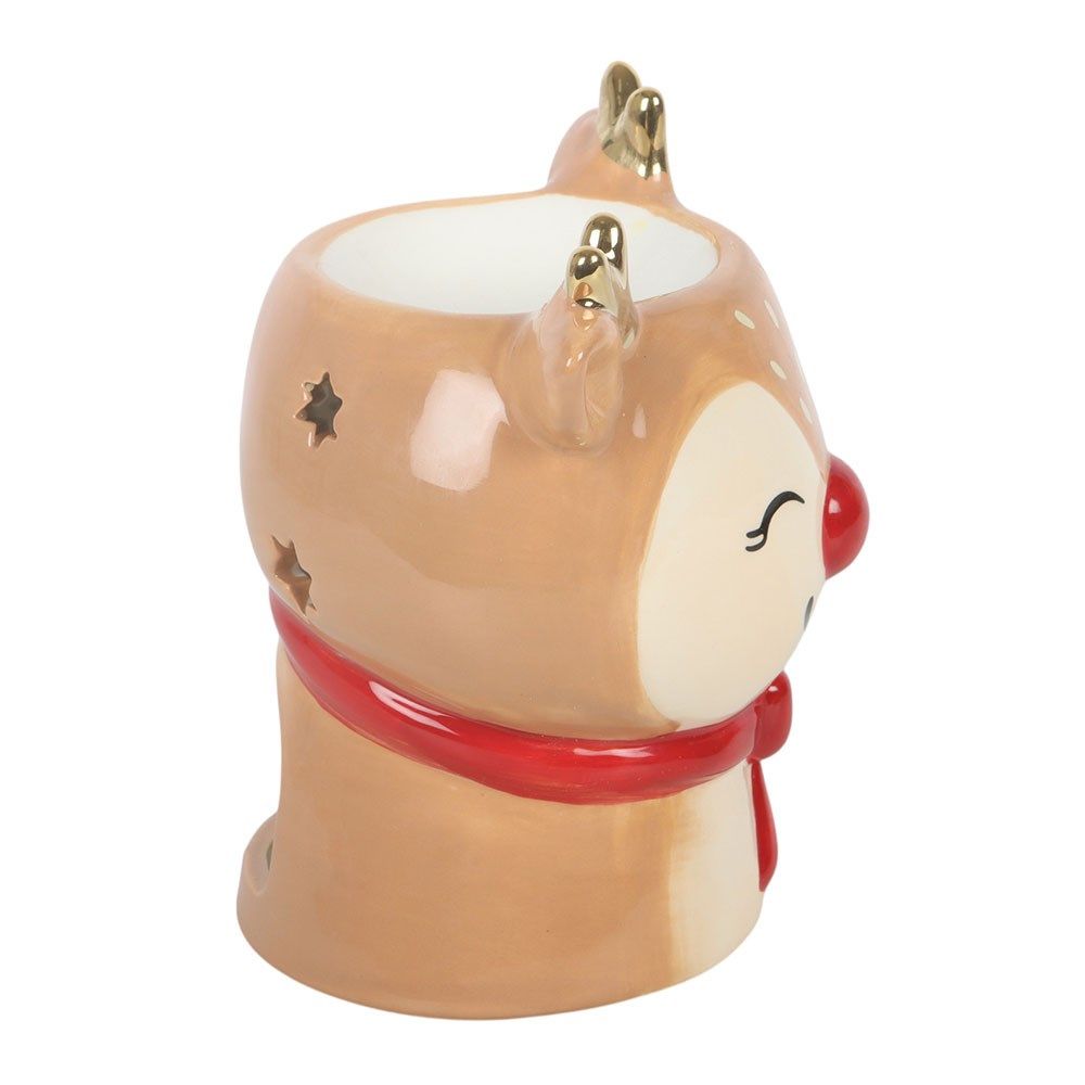 Cute Ruby Reindeer Ceramic - Oil Burner / Wax Melter