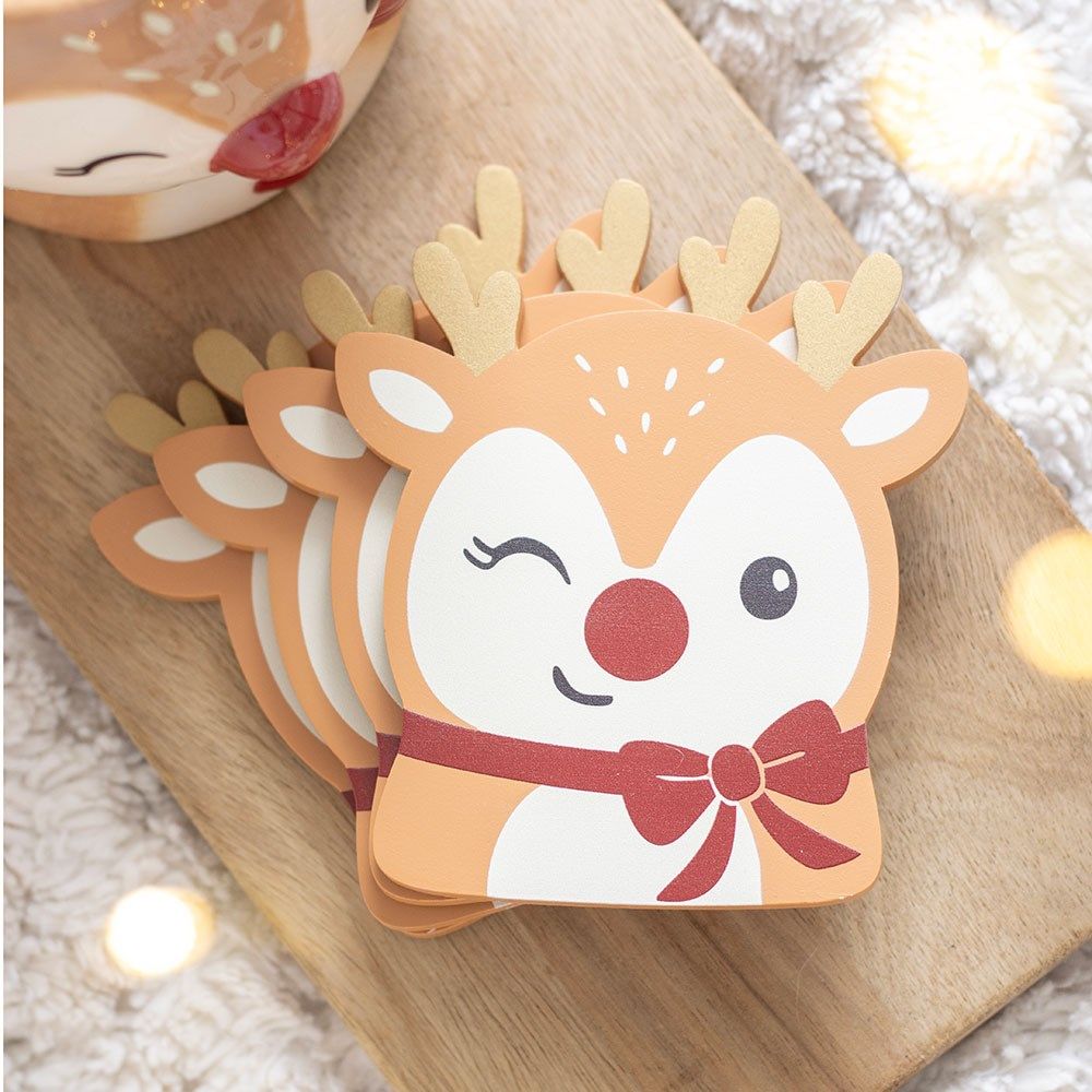 Ruby Reindeer Coasters