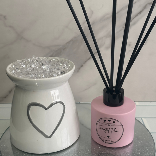 Luxe Reed Diffuser - Pink & Black - Frosted Plum