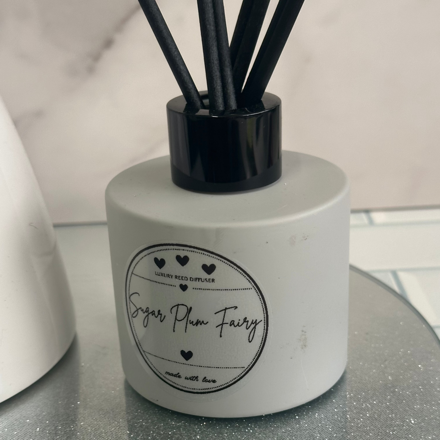 Luxe Reed Diffuser - Grey & Black -  Sugar Plum Fairy