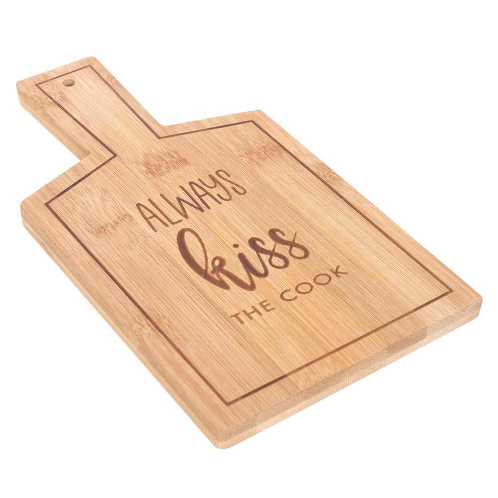 Bamboo Serving / Chopping Board - Kiss The Cook