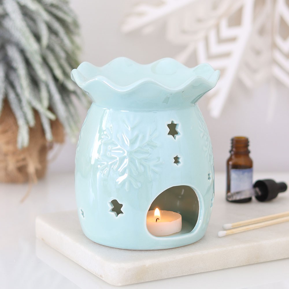 Iridescent Blue Snowflake - Oil Burner / Wax Melter