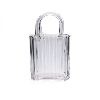 Ribbed Handbag Vase - Grey