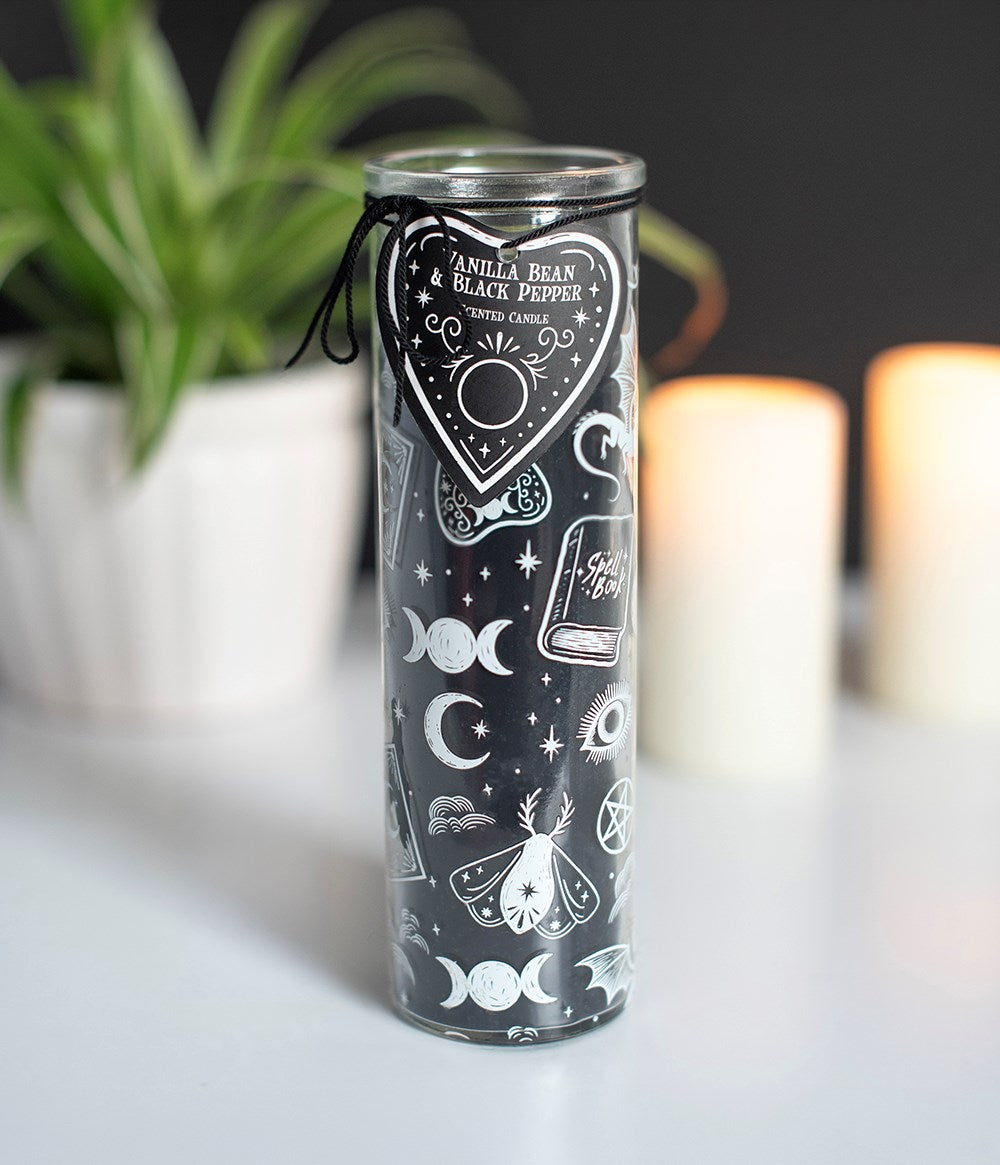 Black Planchette Vanilla Bean and Black Pepper Tube Candle
