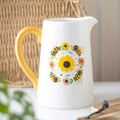 Summer Bee and Sunflower Ceramic Flower Jar Vase