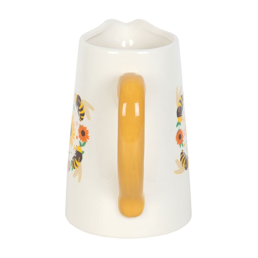 Summer Bee and Sunflower Ceramic Flower Jar Vase