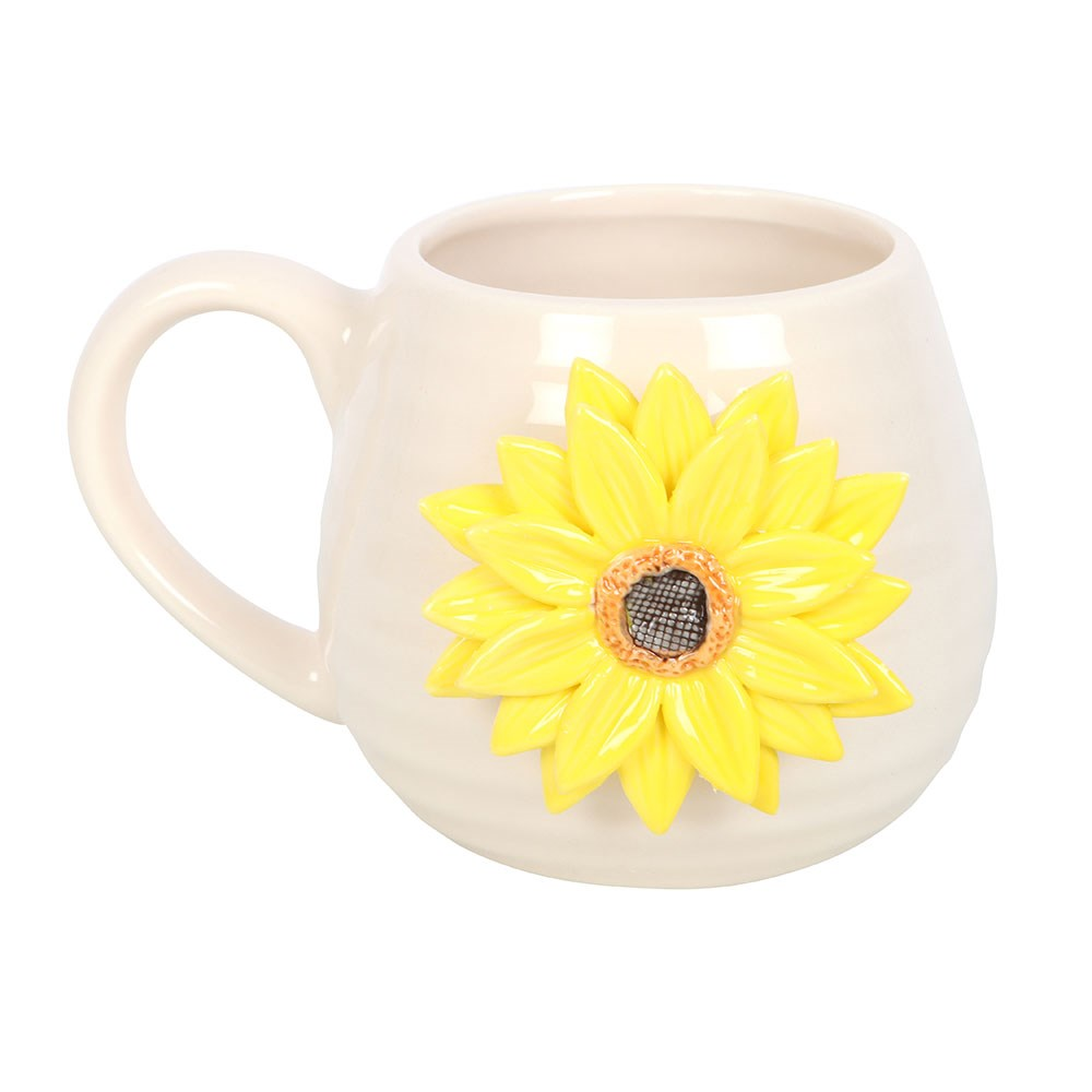 White Sunflower Mug