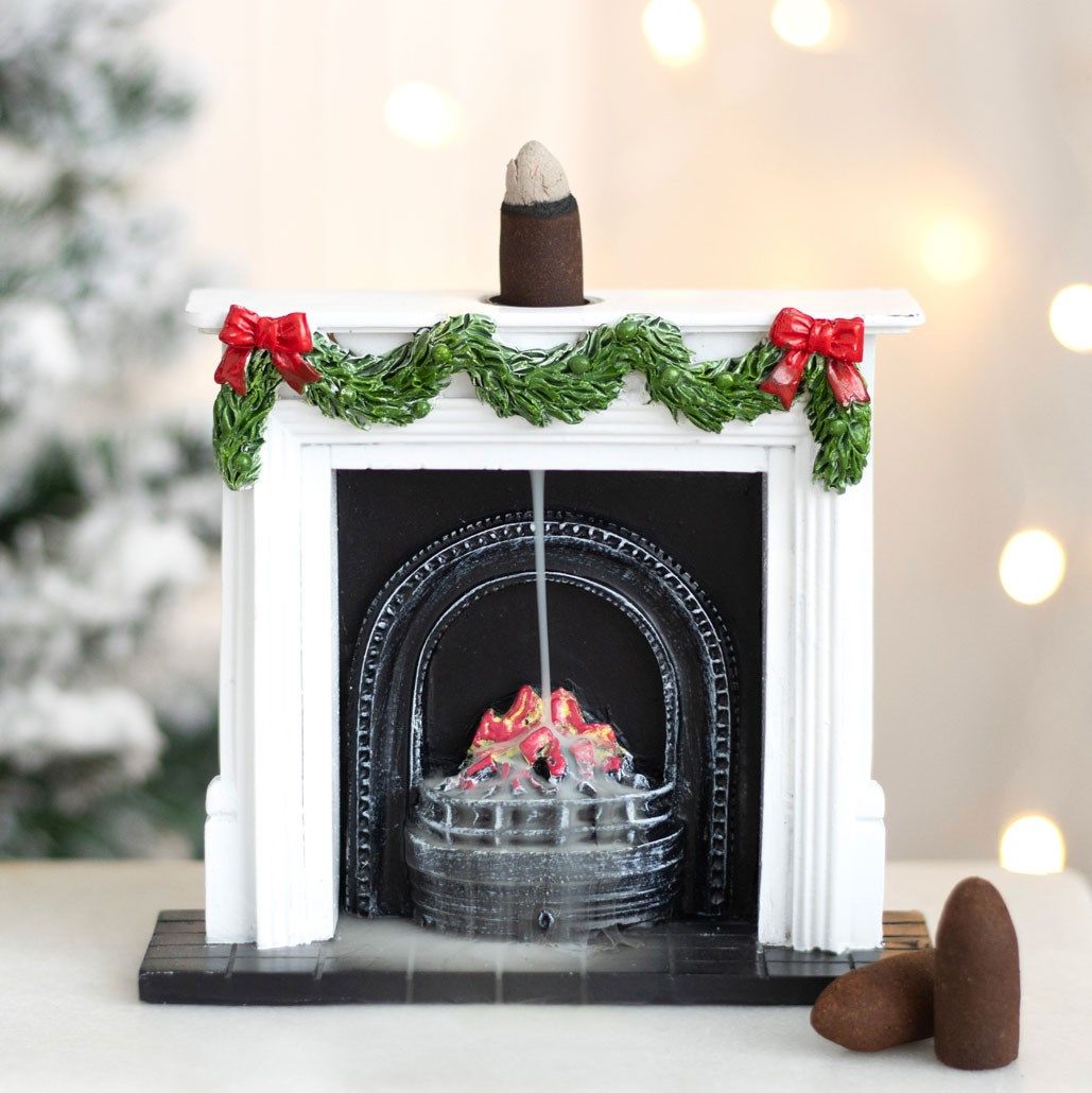 Christmas Fireplace / Incense Cone Burner
