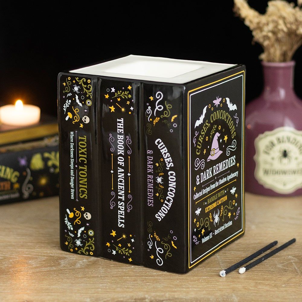 Witches Apothercary Book Shaped -  Oil Burner / Wax Melter