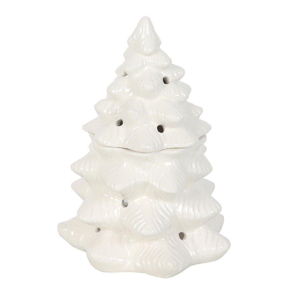 CHRISTMAS - White Fir Christmas Tree Oil Burner / Wax Melter - White