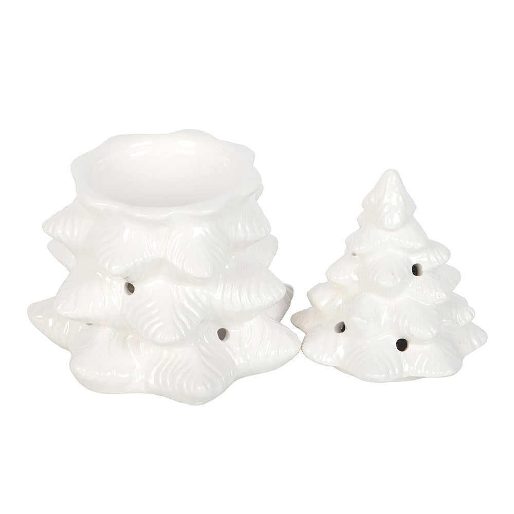 CHRISTMAS - White Fir Christmas Tree Oil Burner / Wax Melter - White