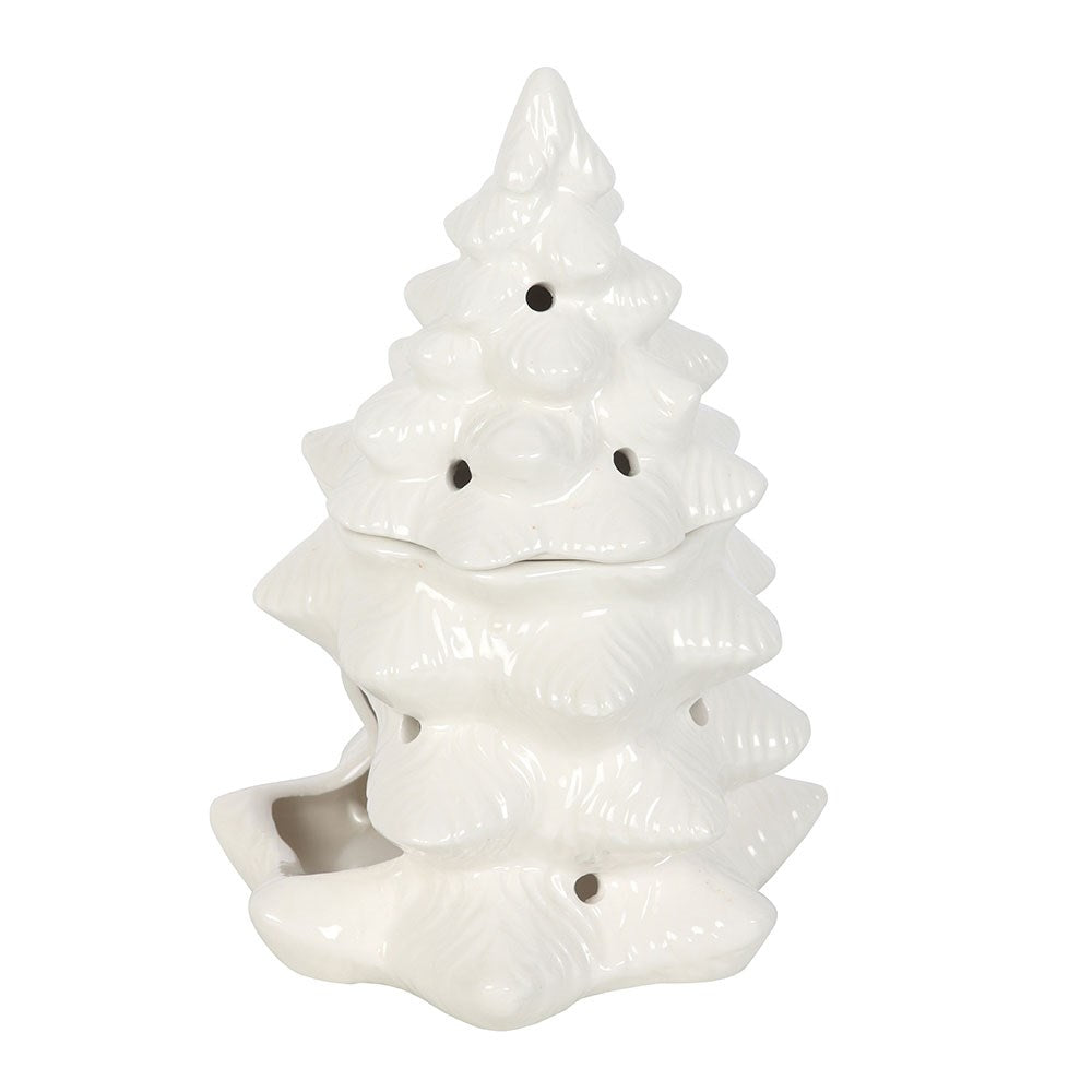 CHRISTMAS - White Fir Christmas Tree Oil Burner / Wax Melter - White