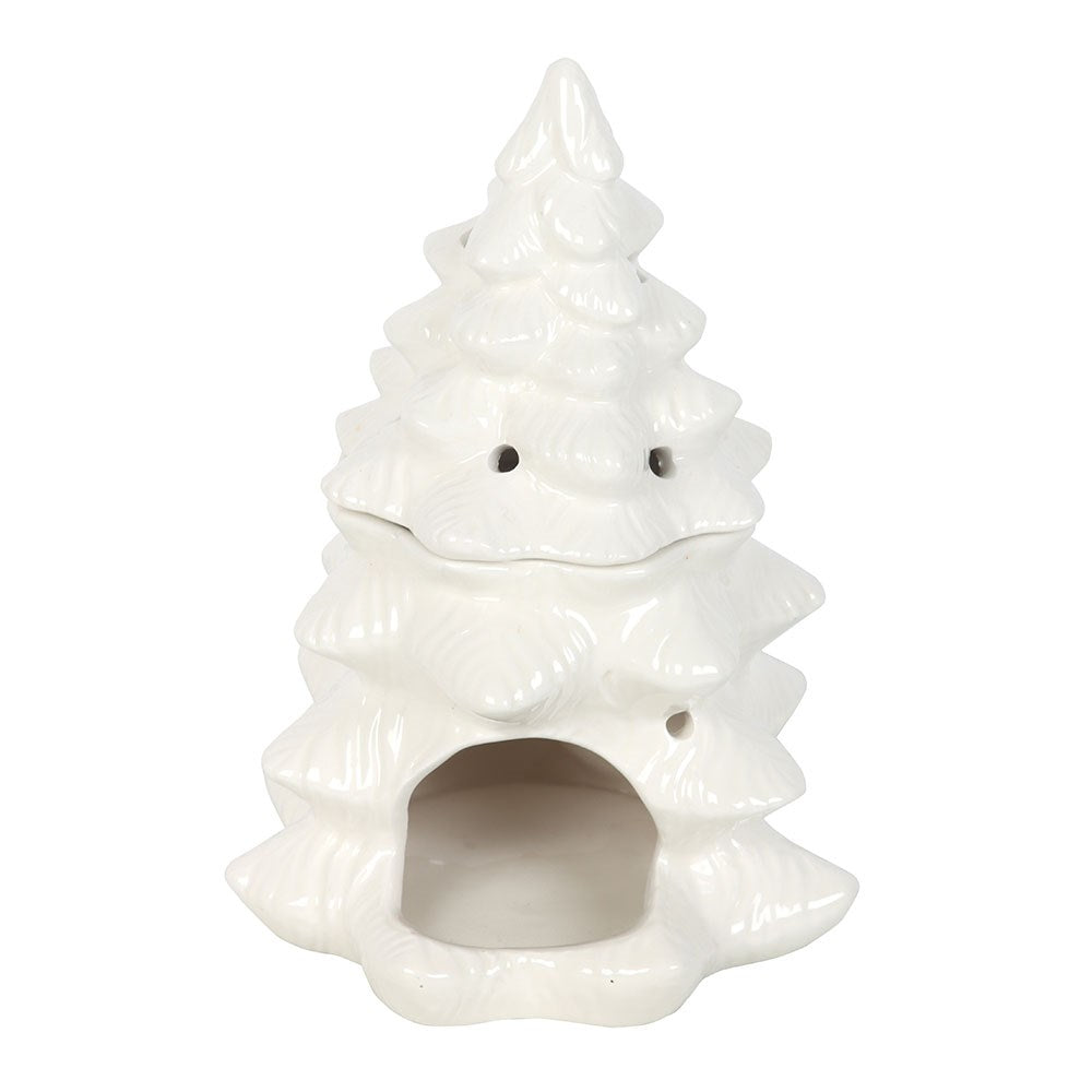 CHRISTMAS - White Fir Christmas Tree Oil Burner / Wax Melter - White