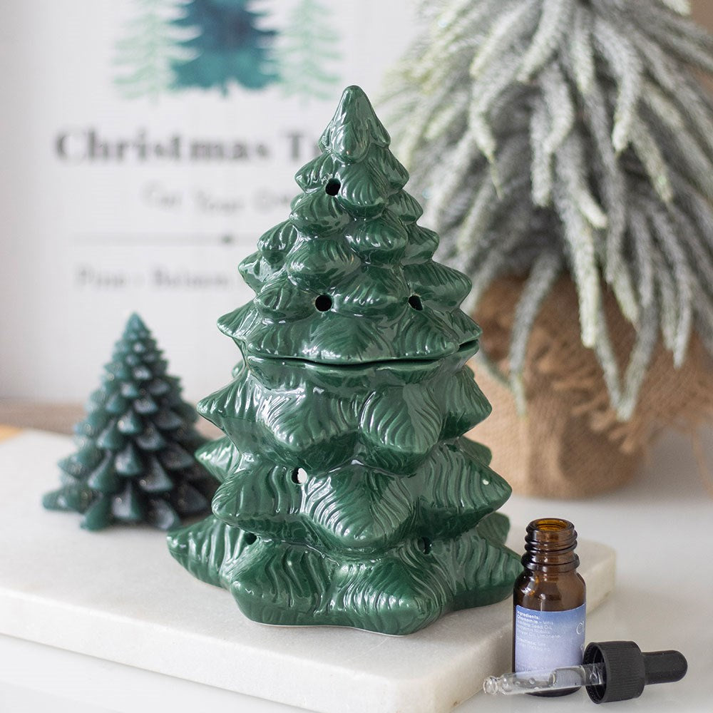 CHRISTMAS - Green Fir Christmas Tree - Oil Burner/Wax Melter - Green