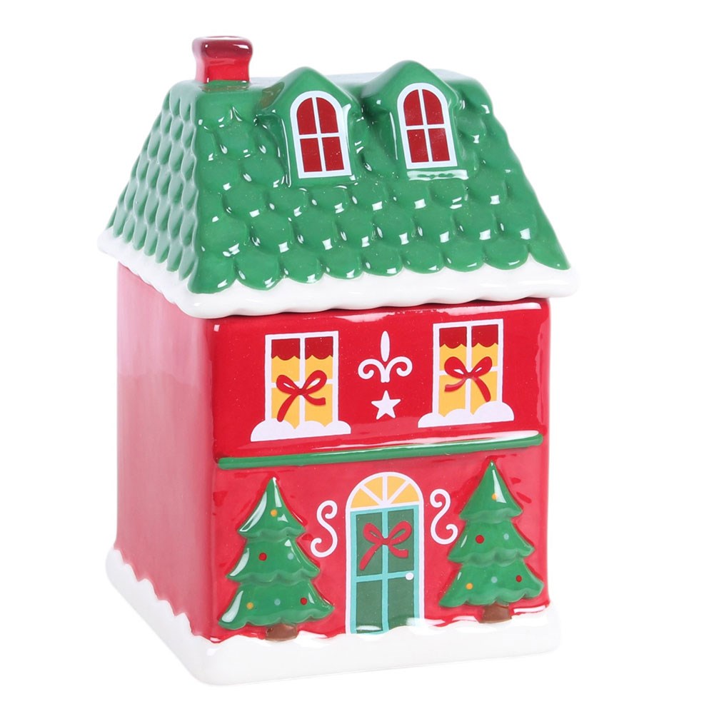 Red Christmas House Oil Burner / Wax Melter