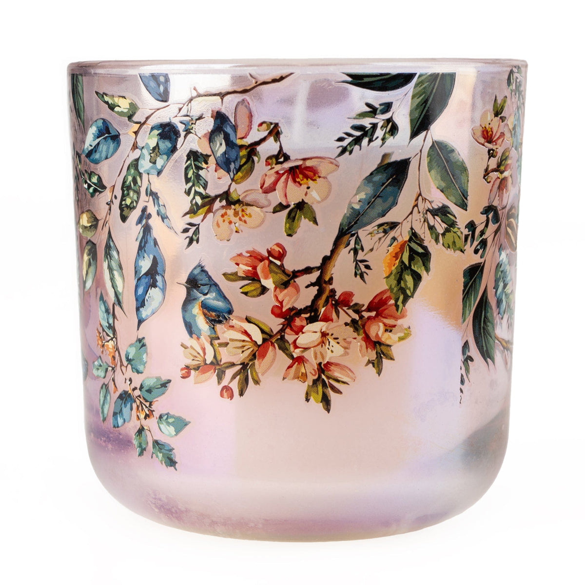 LED Candle Jars - Garden Blooms - Plum Lustre