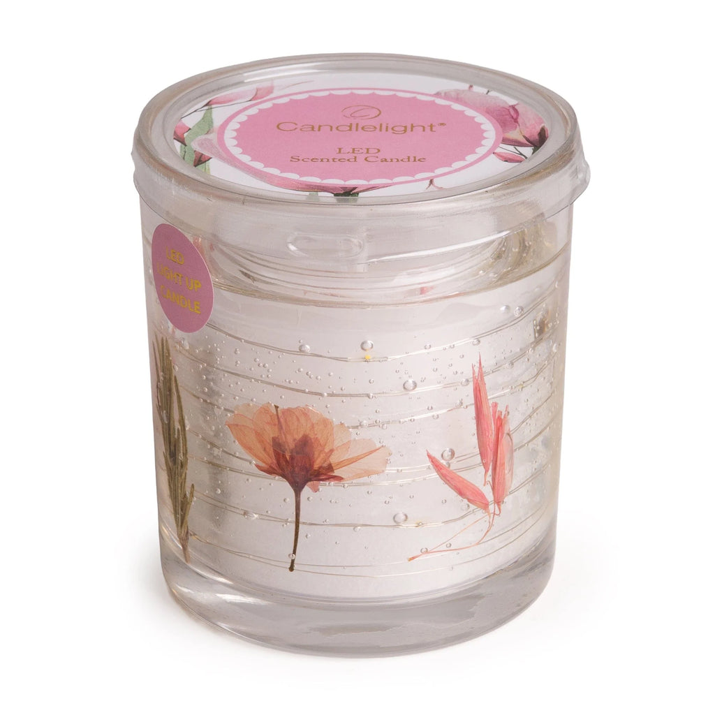 LED Gel / Wax Botanical Light Up Candle