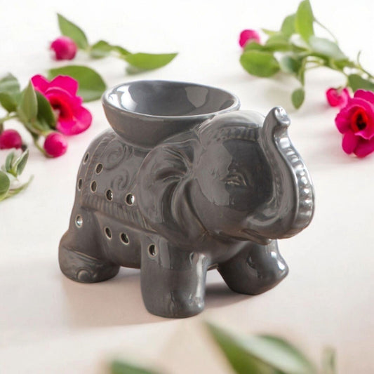 Tandy Elephant - Oil Burner/Wax Melter - Grey