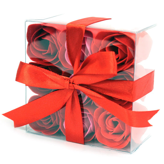 9 Soap Flowers Gift Box - Red Roses