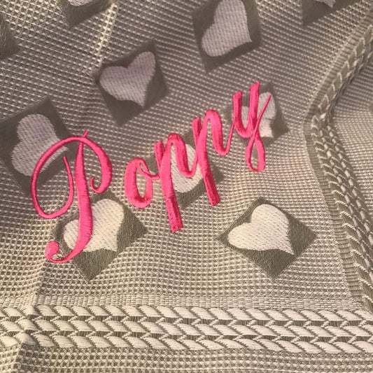 Grey Personalised Name Shawl / Blanket Embroidered Gift / Baby Blankets