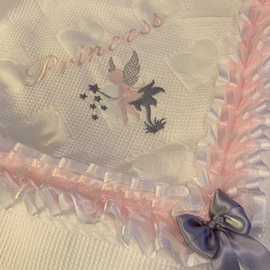 Personalised Name Fairy / Blanket Embroidered Gift / Baby Blankets
