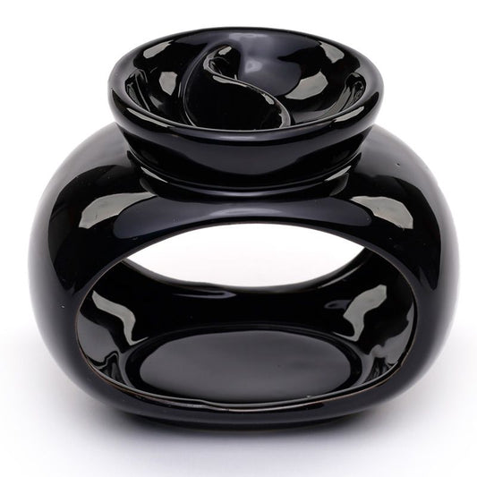 Wax Melter - Black Ceramic Oval Double Dish