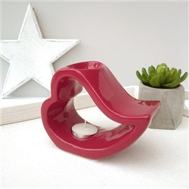 Wax Melter - Romeo Heart Ceramic Red