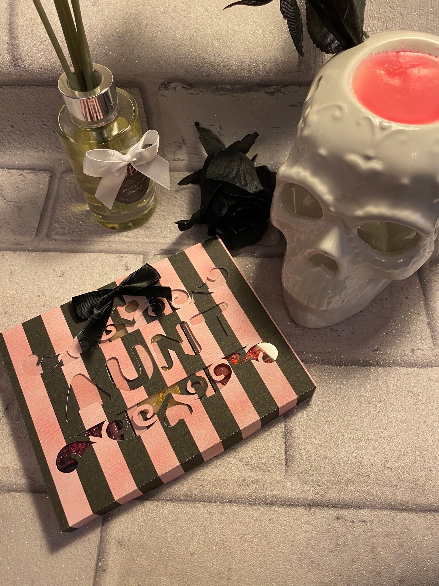 Selection Boxes - Personalised Rose Gold & Black Stripe Selection Box
