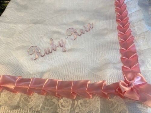Personalised Name Baby Feet Shawl / Blanket Embroidered Gift / Baby Blankets